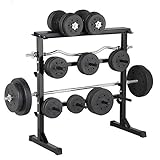 Popamazing 3 Tier Heavy Duty Multipurpose Gym Dumbbell Rack Stand Holder Hex Rubber Dumbbells Holds Storage