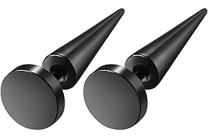 JewelryWe Spike kolczyki na sztyfcie ze stali nierdzewnej: czarne koronki, nity stożkowe, okrągłe, śruby, helix, tragus, piercing do uszu, dla mężczyzn i kobiet, hip hop, punk
