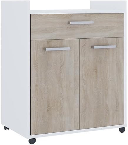 Rolkast 60x48x81 cm bewerkt hout wit kopen