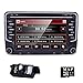 Price comparison product image HIZPO 7 inch Double Din In Dash Car Stereo for VW Volkswagen Golf Passat Polo Jetta Tiguan Scirocco Skoda Seat with DVD Player Multimedia System Support GPS Navigation USB SD FM AM RDS Radio Bluetooth Wheel Control Reverse Camera