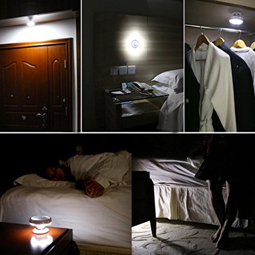 sunnymi 360 Grad Drehung Bewegungssensor Lampe/USB Wiederaufladbar/LED Nachtlicht Tisch/Weiches Licht Ist Nicht Blendend/Magnetisch Fixiert Keine Verdrahtung/Gute Qualität (Aufladung, Gelbes Licht)