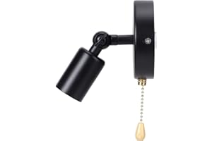 SXHLSELLER E26/E27 Vintage Kinkiet, Kinkiet ścienny z Przełącznikiem, Lampka Nocna do Salonu Cafe 85-245V (Czarny)