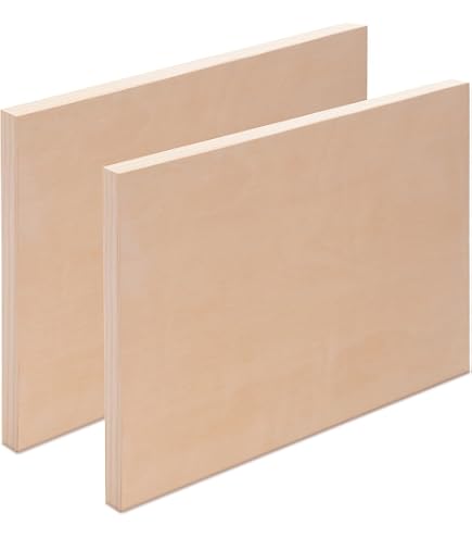 2x Fond De Peinture En Bois 40x40 Cm - Bois De Bouleau Naturel Profondeur 3,8 Cm - Tableau Peinture, Toile Bois Pour Acrylique Et Huile