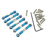 Material: Metall F Fityle 6er-Set Spurstangen Lenkservo Vorne / Hinten mit Zubehör Set für WLtoys A949 A959 A969 A979 K929 A959-B A969-B A979-B K929-B RC Auto-