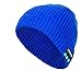 Produktbild Unbekannt Waschbare Bluetooth-Beanie Winterhut, Winter Outdoor Strick Hut Mit Drahtlosem Stereo-Headset, Mikrofon Hände-Kostenloses iPhone Ipad Samsung Android Phone Built-In Mic,Blue