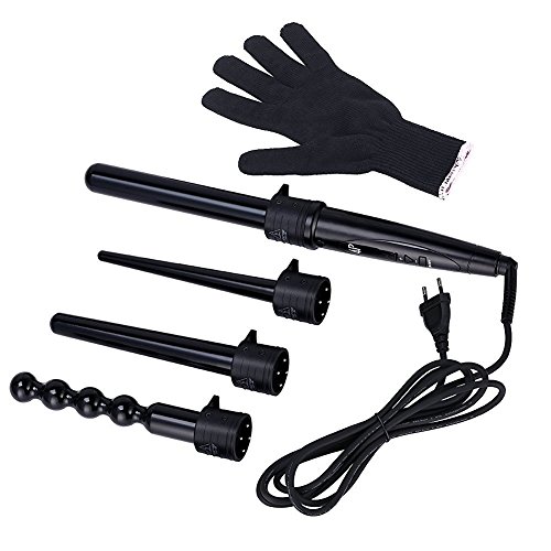 GHB Dodo Lockenstab Lockenwickler 4 in 1 LCD Display mit einstellbarer Temperatur für neue Frisur Mode Fashion Schwarz
