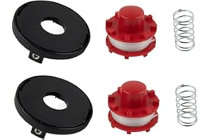 QOXEZY Strimmer Line & Cover,2 Bobine Line +2 Tappo con 2 Molle per Einhell CE-CT 36/30 LI E SOLO, AGILLO 36/255 BL String Trimmer,Bobina di ricambio e linea