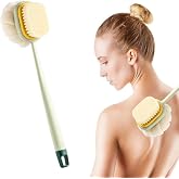 OLLEVRA Uzun Saplı Fır&ccedil;alı Banyo V&uuml;cut Sırt Fır&ccedil;ası 2'si 1 Arada &Ccedil;ift Taraflı Banyo Lifi