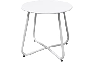 Grand patio Tavolino Bassi Rotondo, Vari di Colori, Tavolino da Salotto,Tavolino Decorativo per Camera, Portico, Patio, Balcone (Bianco)