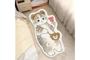 POPUPWAVE Area Rugs for Bedroom 40 * 120 cm, Washable Cute and Funny Kids Pets Rug Modern Printed White Irregular Shape Entryway Rug (Ice cream)