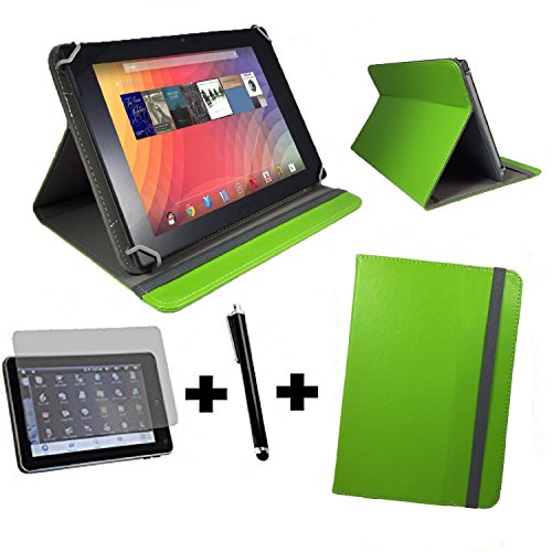 3er Set - ALDI Medion Lifetab P8502 MD 99814 / 20,32 cm / 8 " Tablet Pc Tasche + touch Stift + Schutzfolie - 8 Zoll Grün 3 in 1