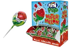 GREAT BRITISH TRADING LIMITED Fini Pop Sandía Watermelon - Caramelo con palo sabor Sandía - 100 unidades