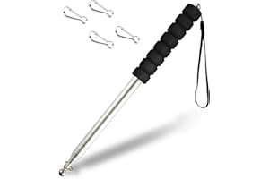 Qiuboluny Telescopic Handheld Flagpoles with Clips Portable Flag Pole Lightweight Extendable Tour Guide Stainless Steel Banner Flag Pole Pointer for Teachers with Anti-Slip Grip (2.5 dark black)