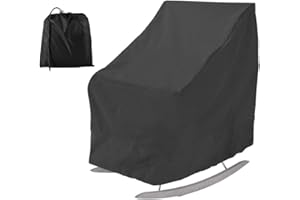 PandaHug Patio Schaukelstuhl-Abdeckung, Bezug Gartenstuhl, wasserdichtes Oxford-Gewebe, strapazierfähig, Veranda, Liegestuhl, Gartenmöbel, Schutzhülle (schwarz)