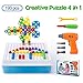 Produktbild Cytop Mosaik Steckspiel DIY 3D Puzzle Spielzeug Bausteine Schraube Konstruktionsspielzeug Montage Intelligenz Geschenke mit Elektro-Bohrmaschine für Kinder Mädchen Jungen ab 3 Jahre
