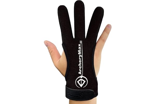 ArcheryMax Gants de tir à l'arc à 3 doigts pour enfants/adolescents/adultes
