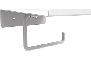 Box and beyond - Porte-Papier Toilette Mural - 14 x 6,2 x 12 cm - Métal Blanc - Toilettes, WC, Salle de Bain - Accessoire - Style Industriel