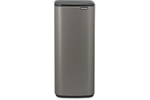 Poubelle Bo Touch Brabantia 30L (Platine) – Poubelle cuisine compacte à ouverture automatique soft-touch – Système de tri des déchets avec seau amovible – Sacs-poubelle PerfectFit gratuits inclus