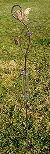 Regenmesser "Flora", Gartenstecker, Metall in braun, GD144
