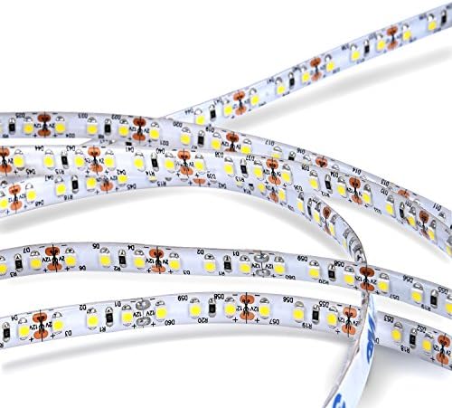 Flexible LED Strip Light 3528 120leds/m 5M 600 LEDs Flex LED Ribbon Tape String Light for Home Car Bar KTV Party Holiday Decoration (Nature White, IP65 Waterproof)