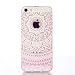 Produktbild iPhone SE Handyhülle, iPhone 5 Hülle, iPhone 5S Schutzhülle, MUTOUREN Durchsichtig TPU Silikon Case Cover Ultradünne Etui Crystal Transparent Weich Flexibel Rückdeckel Kratzfeste Stoßdämpfende Indische Sonne Henna Mandala, Rosa