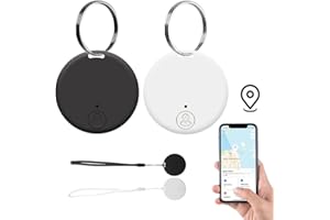 AEUZWR Localisateur de Clé, 2 Pièces Localisateurs D’Objets, Key Finde Bluetooth avec APP, Porte Clés Localisateur pour Retrouver Clés et Portefeuille, Compatible avec iOS/Android
