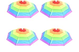 HUNTERBEE Regenschirm-Hüte Für Sonne, Regen, Regenbogen Kopf Angeln, Freie Hände Bunt Tarnung Lustig Party