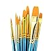 Internet 10Pcs Artists Paint Brush Set Acrylic Watercolor Round Pointed Tips