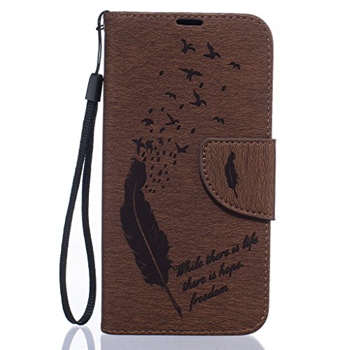 Lumia 550 Funda  SATURCASE Repujado Cuero De La PU Magn  tico Capirotazo Billetera Apoyo Bumper Protector Funda Carcasa Case Para Microsoft Lumia 550  Marr  n 