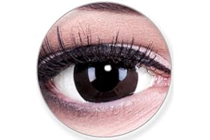 FUNNYLENS Mini Sclera soczewki kontaktowe 17mm Black Out czarne + opakowanie 2 sztuki 12-miesięcznych soczewek miękkich soczewek motywowych bez korekcji darmowy pojemnik - idealne na Halloween, karnawał