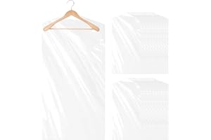 PEACEKING 20 fundas para ropa, cubierta antipolvo transparente que se puede suspender impermeables y antihumedad para guardarropas, tintorería, chaqueta, traje de noche, proteger (60 x 120 cm)