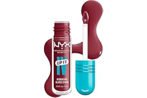NYX Professional Makeup Brillo de Labios Hidratante, Color y Brillo Efecto Húmedo, Hasta 12H de Hidratación, Con Vitamina B12 y Magnesio, Lip IV Hydrating Gloss Stain, Tono: Bubblegum Burst