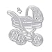 Produktbild periwinkLuQ Stanzschablone aus Metall für DIY Scrapbook Album Papier Kartenherstellung (Lace Flower Stanzform) Baby Stroller