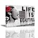Produktbild PIY Painting Leinwandbild Bansky Wandbild Life is Beautiful  Schreiende Frau Wasserdichte Bilder und Kunstdrucke auf Leinwand Wanddeko für Schlafzimmer Wohnzimmer Esszimmer Küche Graue Malerei 30x40cm
