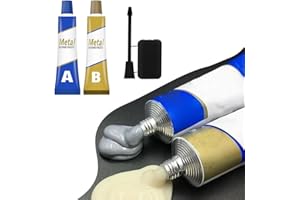 NIHEXO Set di Pasta di Riparazione in Ghisa Metallica 100g - Colla di Saldatura Magica 2 Bottiglie - Pasta di Riparazione del Metallo a Saldare a Freddo Permanente