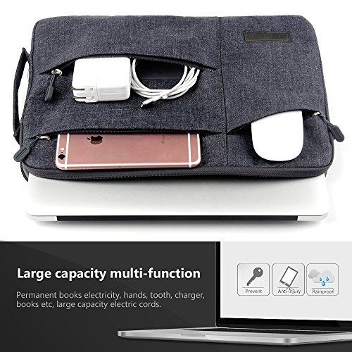 Yarrashop® 11-11,6 Zoll Business Laptop Netebook Hülle Sleeve Tasche einfachen Stil Wasserabweisendes Nylongewebe Notebook Sleeve für Macbook Air Pro/ Notebook / Surface / Dell Tasche(11 Inch,Schwarz) - 4