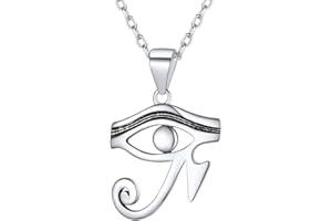 CHICSILVER Naszyjnik ze srebra wysokiej próby 925, oko Horusa/kaduceusza, dla mężczyzn i kobiet, 45 cm, ochrona łańcucha, biżuteria, prezent z pudełkiem