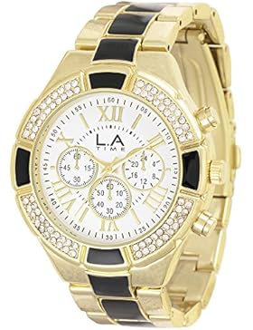 LA Time Damen-Armbanduhr Analog Quarz Edelstahl beschichtet LA016L
