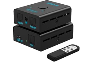 SGEYR Diviseur Audio Optique, Répartiteur Audio Numérique, SPDIF TosLink Répartiteur, Switch Fibre Optique, Prise Fibre Optique, Audio Toslink Optiques