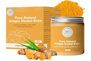 PTOSYAPE Pure Natural Ginger Herbal Balm, Organic Pure Natural Ginger Herbal Salve 4oz, Organic Herbal Salve, Care Cream, Effective in Relieve Pain, Suitable for Adults and The Elderly (120ml)