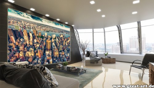 GREAT ART New York Skyline in der Dämmerung Wanddekoration – Wandbild Metropole Motiv XXL Poster (140 x 100 cm) - 4
