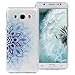 Produktbild Galaxy J5 2016 Hülle Blumen, ZXK CO Transparent Halb Blauen Mandala Blüten Muster Transparent Ultra Dünne TPU Silikon Handy Hülle Etui Kratzfeste Stoßfeste Case Cover für Samsung Galaxy J5 2016