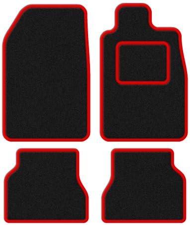 Citroen C2 2003-2009 Custom Fit Taliored Car Mats Set Deluxe Quality Black Carpet with Red Trim