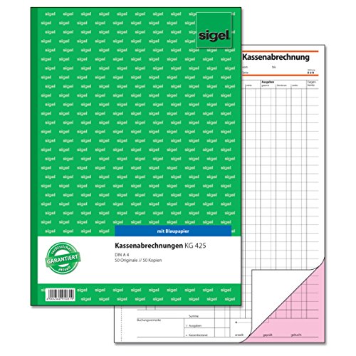 Preisvergleich Produktbild SIGEL KG425 Kassenabrechnung A4, 2x50 Blatt