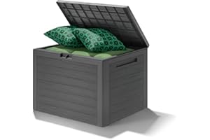 CASARIA® Lille Waterproof Garden Outdoor Storage Box 190L | Plastic Storage Box with Lid | Parcel Box, Tool Box, Shoe Storage | Outdoor Toy Storage, Cushion, Garden Furniture Chest | Grey