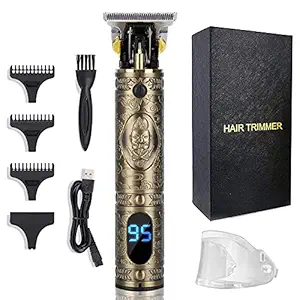 Caneocane Hair Trimmer for Men, Hair Clippers, Professional Cordless Rechargeable T-Blade Trimmers, 0mm Zero Gapped Baldhead Shaver Barbershop Home (Gold)