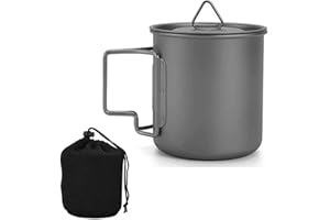 PKRANZYHKAL Mug Escalade en Titane - Tasse Randonnée Ultralégère | Popote Bivouac Résistante | Idéale pour Camping et Activités Extérieures | Haute Qualité et Durabilité