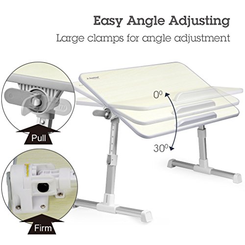[2 Jahre Garantie] Avantree Bett Tablett Laptop Betttisch, Tragbarer Laptoptisch Laptopständer, Klappbarer Sofa Frühstücks Tisch, Verstellbarer Notebooktisch Bücherständer – Minitable - 3