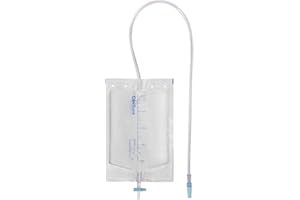 CLINIMED CliniSure 2L Sterile Night Urine Drainage Bags (10 Pack) - Secure Universal Ridged Connector, Leak-Free Non-Return Valve - Compatible with Indwelling & Intermittent Catheters, Soft Tubing with T Tap