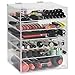 Beautify Large 6 Tier Clear Acrylic Cosmetic Makeup Cube Organiser With 5 Drawers & Removable Divider